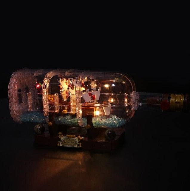 Led Light Set For Lego 21313 Ideas Serie Compatible 16051 creator ship in a Bottle Building Blocks Bricks(only LED light)