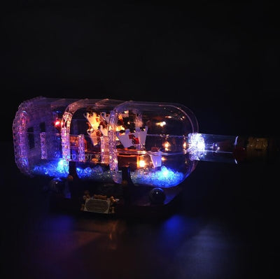 Led Light Set For Lego 21313 Ideas Serie Compatible 16051 creator ship in a Bottle Building Blocks Bricks(only LED light)