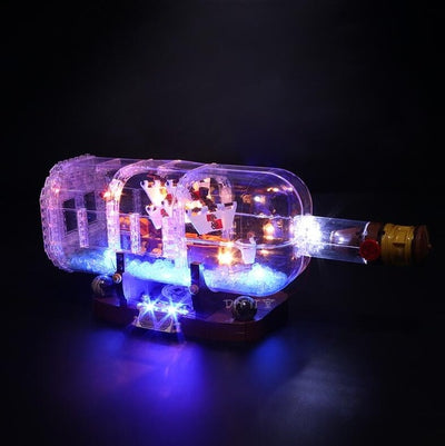 Led Light Set For Lego 21313 Ideas Serie Compatible 16051 creator ship in a Bottle Building Blocks Bricks(only LED light)