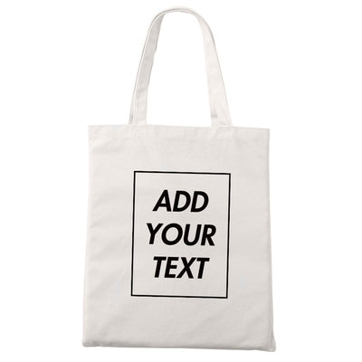 Custom Tote Bag Shopping Add Your Text Print Original Design White Zipper Unisex Fashion Travel Canvas Bags