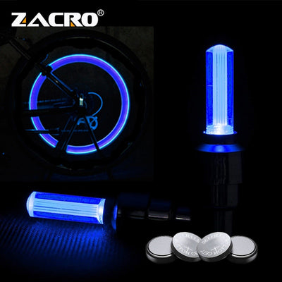 Zacro Bike Light With Battery Tyre Valve Caps Wheel Spokes Led Light Bike Lights Mountain Road Bike Bicycle Lights