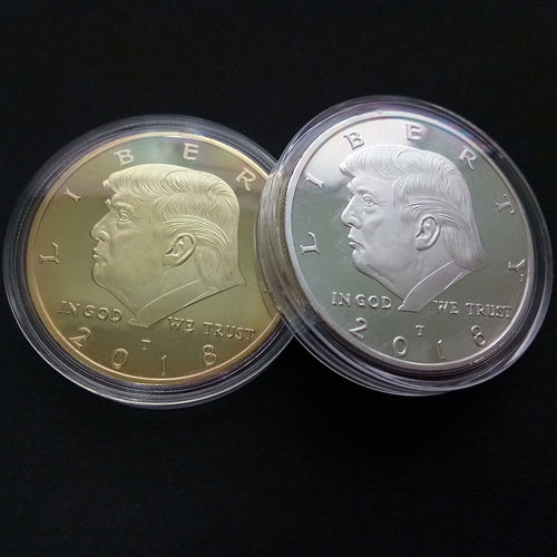 Gold Coin American 45th President Donald Trump Coin US White House The Statue of Liberty Silver Metal Coin Collection Mar21