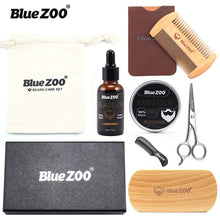 Load image into Gallery viewer, 8pcs/set Men Beard Kit Barba Grooming Beard Set Beard Oil Moisturizing Wax Blam Comb Essence Styling Scissors Hair Men Beard Set