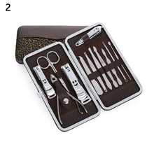 Load image into Gallery viewer, 12pcs/set  Manicure Pedicure Set Finger Toe Nail Clippers Scissors Grooming Kit Professional Nail Tools for Women Men