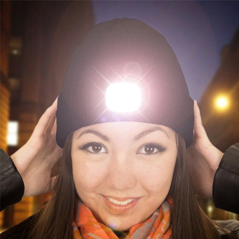 Hot Christmas Gifts adult Kids hat christmas LED decorations for home Unisex Lighted Beanie Cap Hip Hop Knit Hat Hunting Running