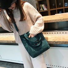 Load image into Gallery viewer, Women Corduroy Canvas Tote Ladies Casual Shoulder Bag Foldable Shopping Bags Beach Bag Cotton Cloth Female Handbag