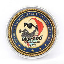 Load image into Gallery viewer, Blue ZOO Men Organic Beard Oil Balm Moustache Wax Styling Beeswax Moisturizing Smoothing Gentlemen Beard Care Natural Beard Balm