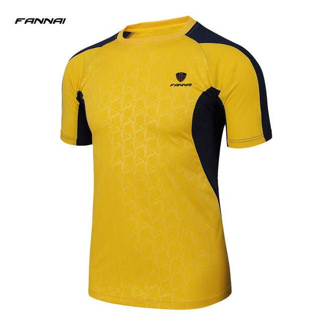 2019 New Arrive Men Short Sleeve Running Shirt Sport T-shirt Outdoor Jogging Tops Gym Training Dry Fit Uniform Sportswear