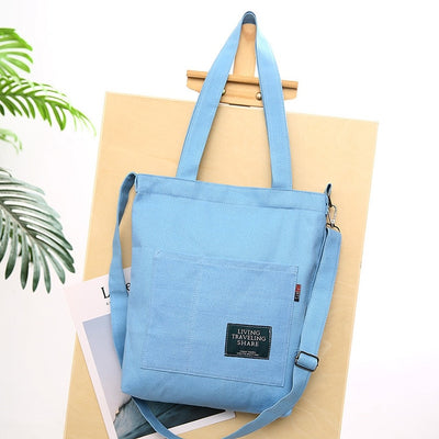 Women Corduroy Canvas Tote Ladies Casual Shoulder Bag Foldable Shopping Bags Beach Bag Cotton Cloth Female Handbag