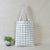 Women Casual Plaid  Linen Cotton Canvas Shopping Shoulder Bags Tote Bags Tote