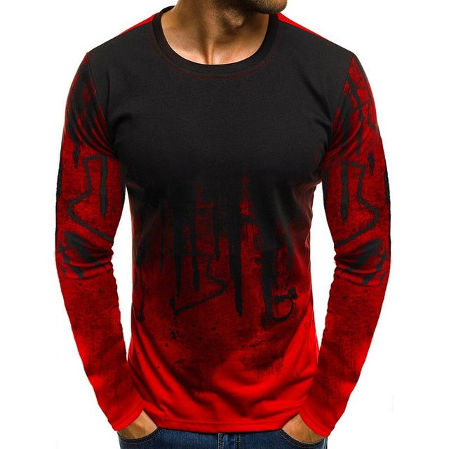 SHUJIN Plus Size T Shirt Men Spring long Sleeve O Neck Loose Tops%Tees Casual Camouflage Printed Streetwear Male Hip Hop T-shirt