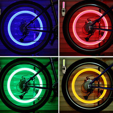 Load image into Gallery viewer, 2PCS Bicycle LED Light Tire Valve Cap Bicycle Flash Light Mountain Road Bike Cycling Tyre Wheel Lights LED Neon Lamp Cover Wheel